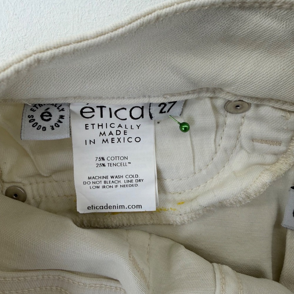 Ética Skinny Jeans Women's Cream Eco Stretch Denim - Size 27 - NWT - Picture 9 of 13